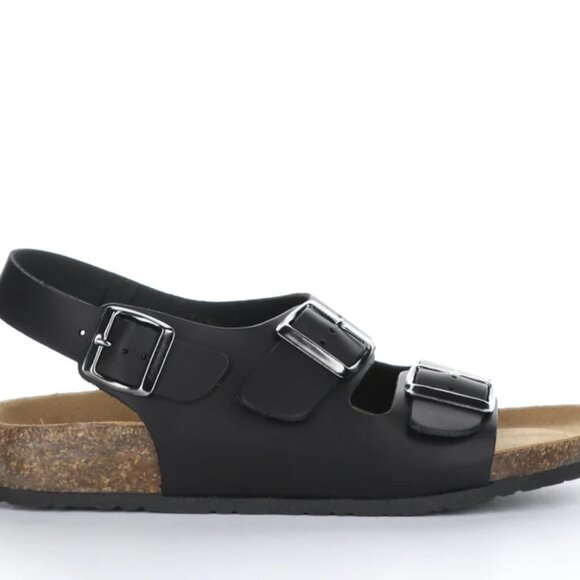 EUC Men's Bos. & Co. "Indiana" Black Leather Buckle Sandals, Size 10 (EUR 43) - Picture 2 of 11